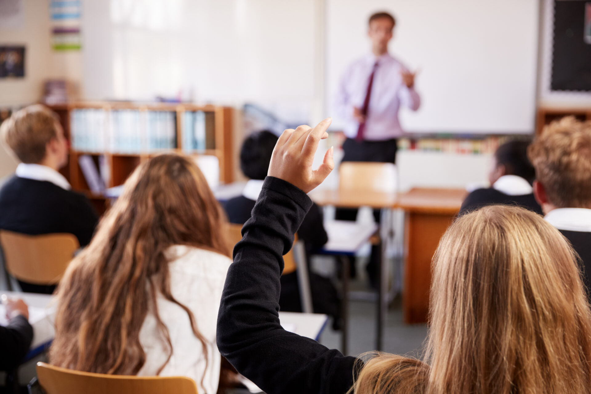 Photo d’une classe avec élèves dans une école privée
