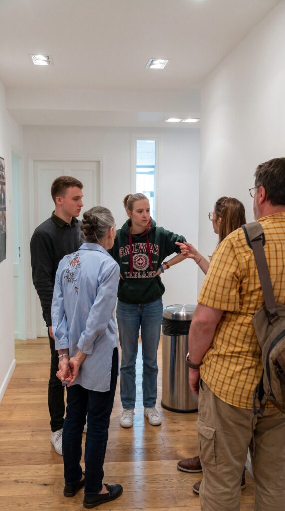 Échanges entre élèves et visiteurs lors de la visite du campus pendant les Journées Portes Ou-vertes Michelet